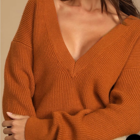 Lulu’s - Rust Brown reversible sweater - Picture 4 of 7